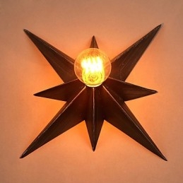 Applique da parete a stella a cinque punte rossa in metallo, 1 lampadina E26/E27, 40W