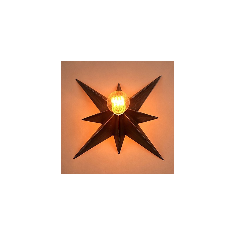 Applique da parete a stella a cinque punte rossa in metallo, 1 lampadina E26/E27, 40W