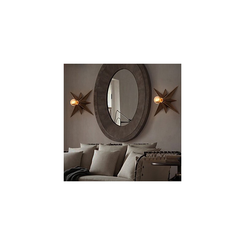 Applique da parete a stella a cinque punte rossa in metallo, 1 lampadina E26/E27, 40W