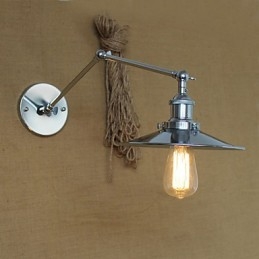 Applique da parete con braccio oscillante in metallo stile rustico/lodge Mini