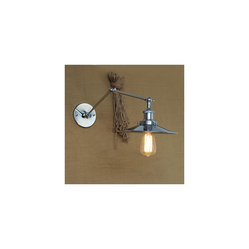 Applique da parete con braccio oscillante in metallo stile rustico/lodge Mini