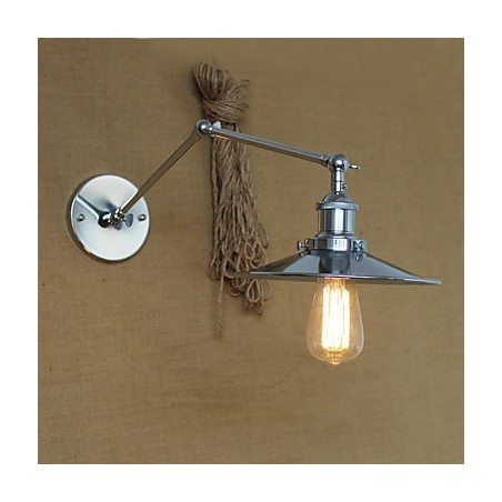 Applique da parete con braccio oscillante in metallo stile rustico/lodge Mini