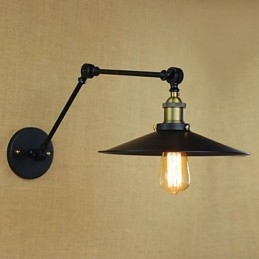 Applique da parete con braccio oscillante in metallo stile rustico/lodge Mini