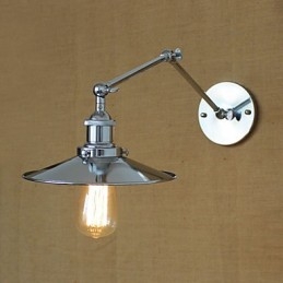 Applique da parete con braccio oscillante in metallo stile rustico/lodge Mini