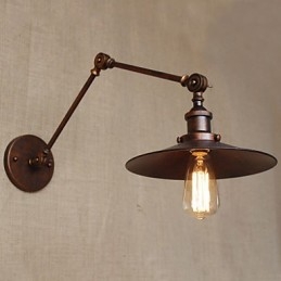 Applique da parete con braccio oscillante in metallo stile rustico/lodge Mini