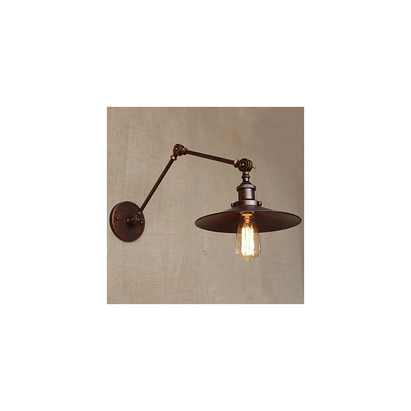 Applique da parete con braccio oscillante in metallo stile rustico/lodge Mini