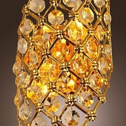 Applique da parete artistica in cristallo a 2 luci oro