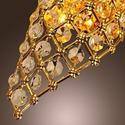 Applique da parete artistica in cristallo a 2 luci oro