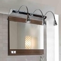 Applique da parete in cristallo e metallo rustica Lodge a 3 luci LED integrato