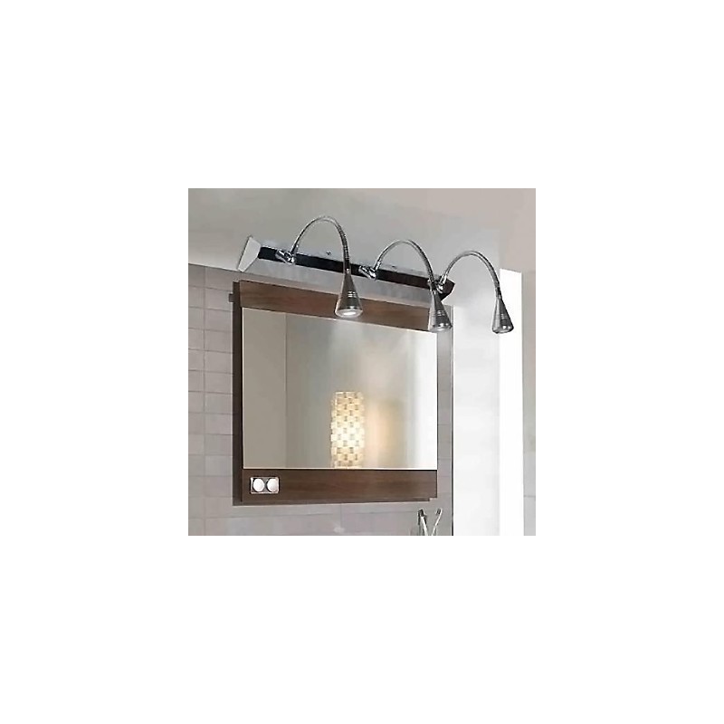 Applique da parete in cristallo e metallo rustica Lodge a 3 luci LED integrato