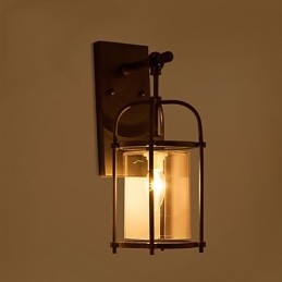 Applique da parete industriale stile nordamericano con lampadina Edison Flute, nero