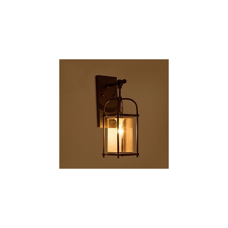Applique da parete industriale stile nordamericano con lampadina Edison Flute, nero