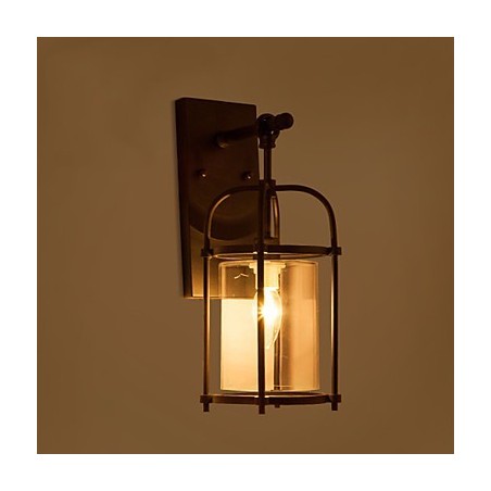 Applique da parete industriale stile nordamericano con lampadina Edison Flute, nero