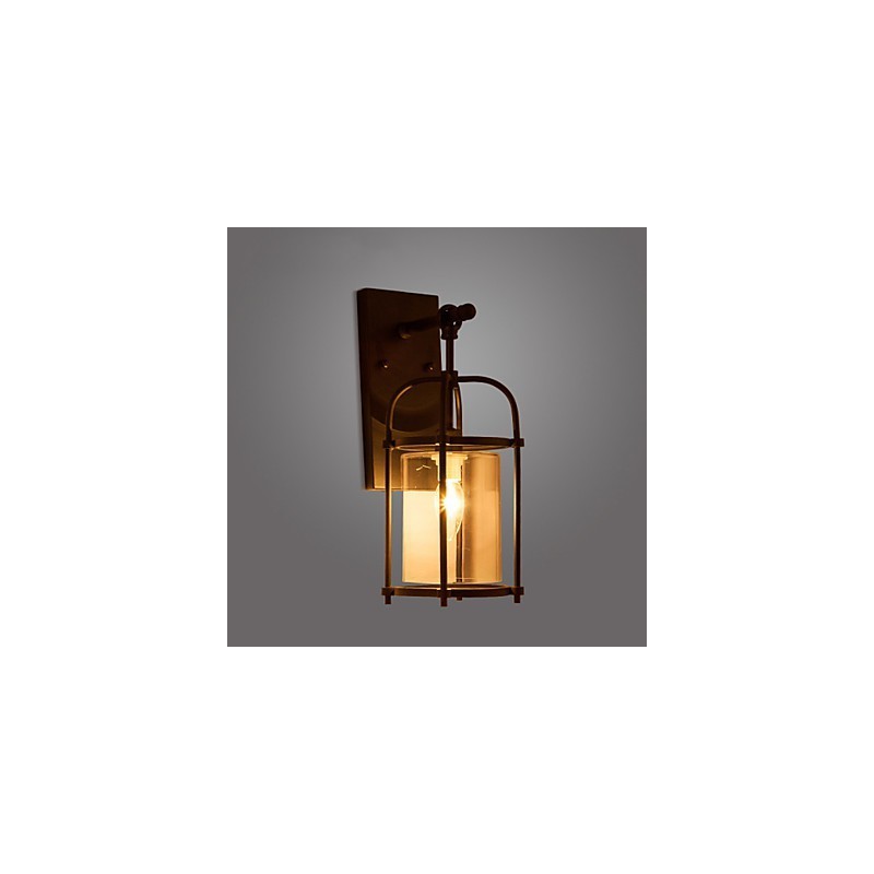 Applique da parete industriale stile nordamericano con lampadina Edison Flute, nero