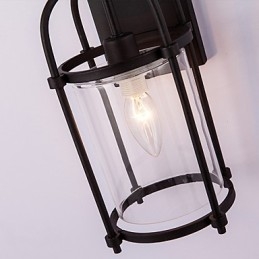 Applique da parete industriale stile nordamericano con lampadina Edison Flute, nero