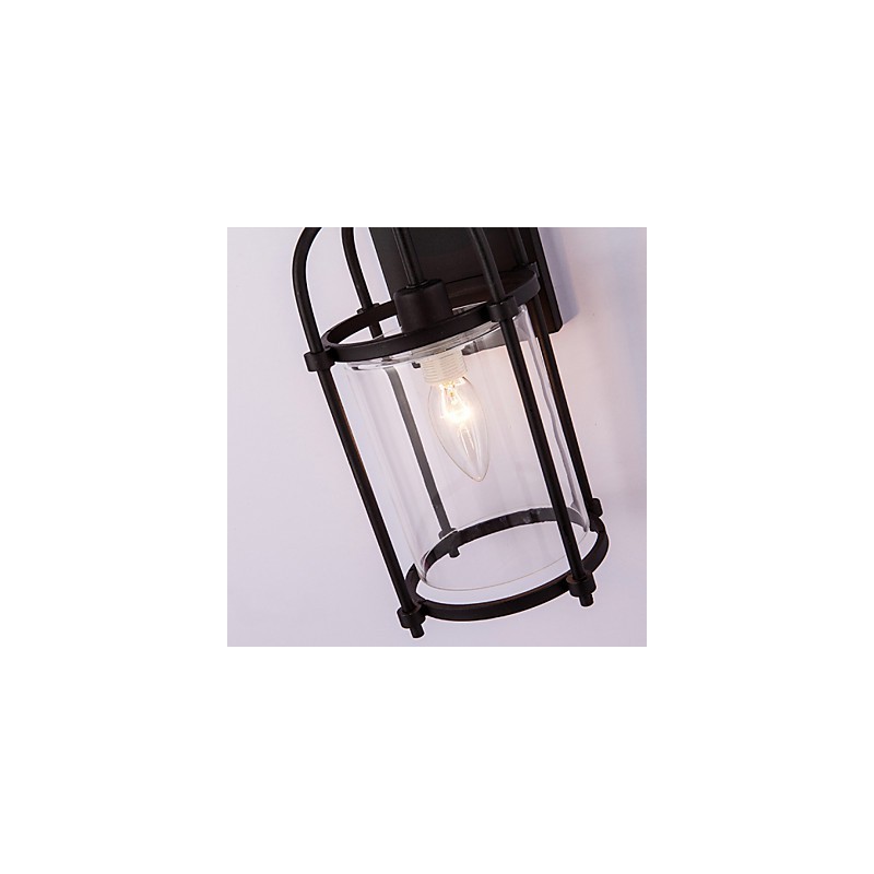 Applique da parete industriale stile nordamericano con lampadina Edison Flute, nero