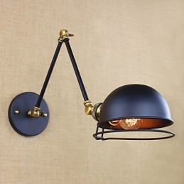 Applique da parete mini stile rustico/lodge in metallo nero