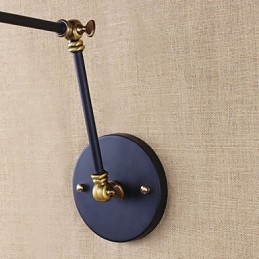 Applique da parete mini stile rustico/lodge in metallo nero