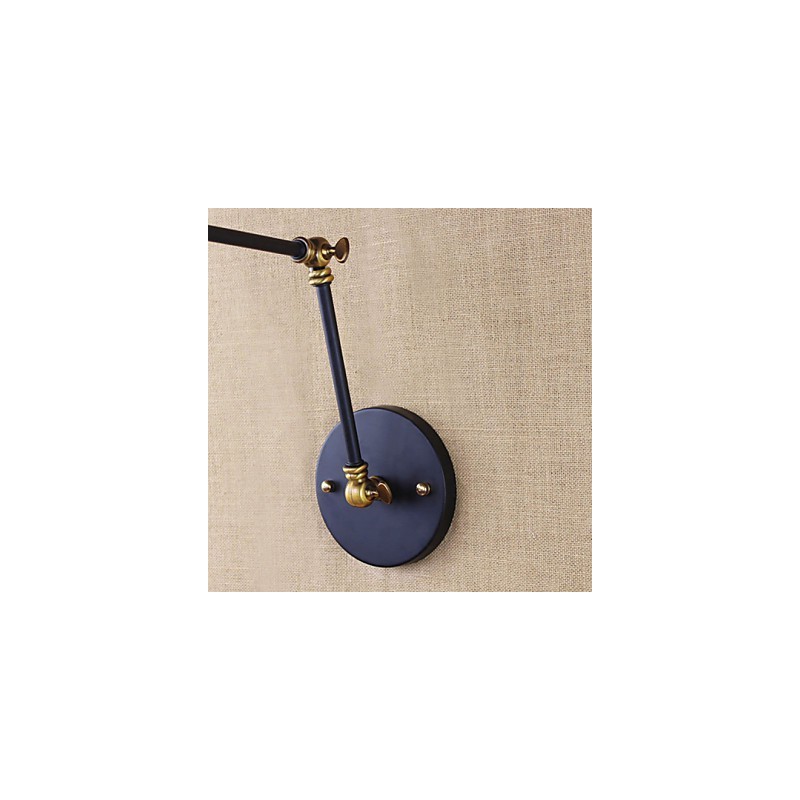 Applique da parete mini stile rustico/lodge in metallo nero