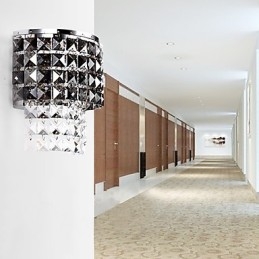 Applique da parete moderna in cristallo trasparente con LED integrato 3 W