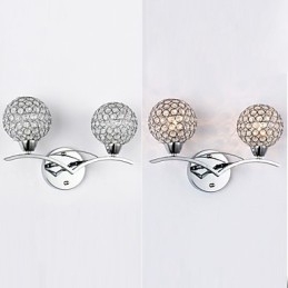 Applique da parete moderna contemporanea Mini in cristallo metallo 2 luci E12/E14