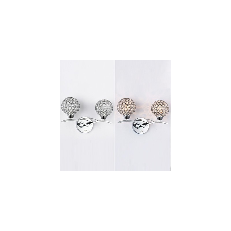 Applique da parete moderna contemporanea Mini in cristallo metallo 2 luci E12/E14