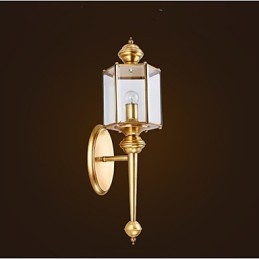 Applique da parete da esterno in ottone, LED, 65 cm, E26/E27