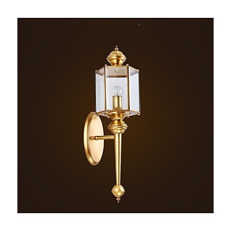 Applique da parete da esterno in ottone, LED, 65 cm, E26/E27