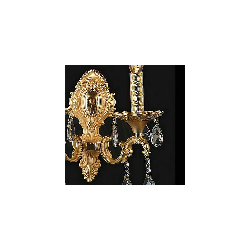 Applique da parete in cristallo oro con 2 luci