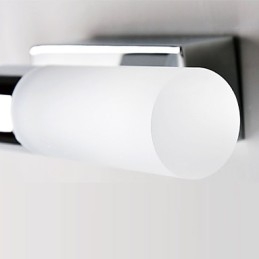 Applique da parete moderna contemporanea in metallo cromato con 2 LED integrati