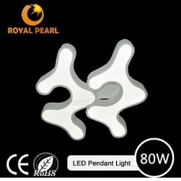 Lampada a sospensione LED bianca calda 80 W in acrilico 3 lampadine 58 cm