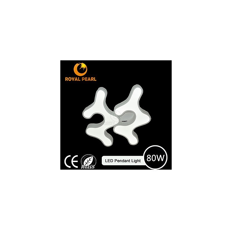 Lampada a sospensione LED bianca calda 80 W in acrilico 3 lampadine 58 cm