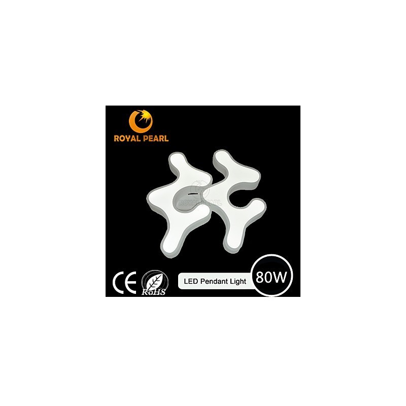 Lampada a sospensione LED bianca calda 80 W in acrilico 3 lampadine 58 cm