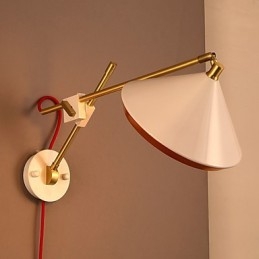 Applique da parete con braccio oscillante in ferro battuto stile rustico industriale