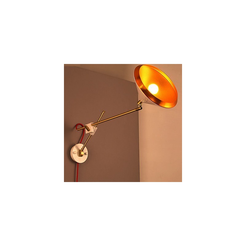 Applique da parete con braccio oscillante in ferro battuto stile rustico industriale