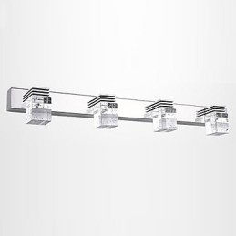 Applique da parete bagno LED integrato mini cristallo metallo moderno 12W