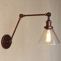 Applique da parete decorativa rustica multicolore in metallo e vetro