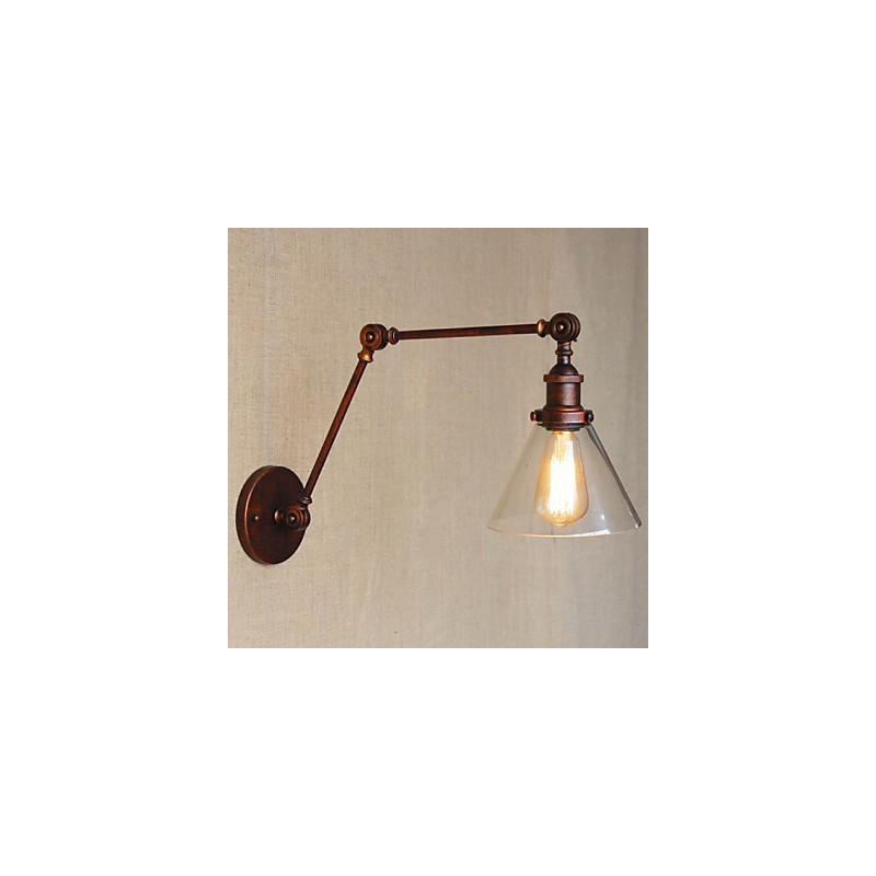 Applique da parete decorativa rustica multicolore in metallo e vetro
