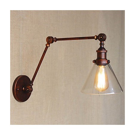 Applique da parete decorativa rustica multicolore in metallo e vetro