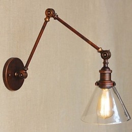 Applique da parete decorativa rustica multicolore in metallo e vetro