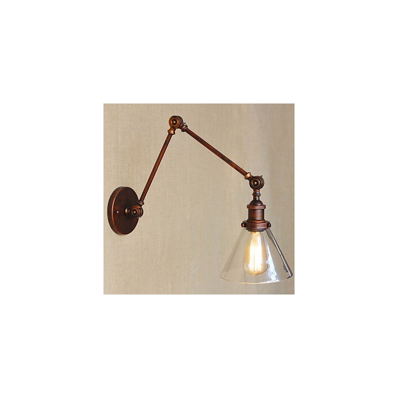 Applique da parete decorativa rustica multicolore in metallo e vetro