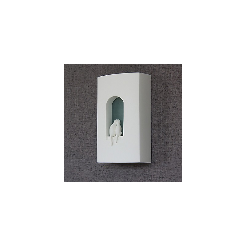 Applique da parete moderna bianca in ceramica con paralume in vetro, 1 lampadina E12/E14