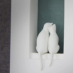 Applique da parete moderna bianca in ceramica con paralume in vetro, 1 lampadina E12/E14