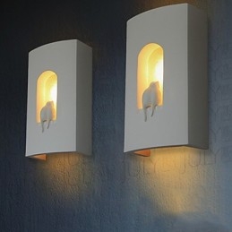Applique da parete moderna bianca in ceramica con paralume in vetro, 1 lampadina E12/E14