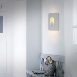 Applique da parete moderna bianca in ceramica con paralume in vetro, 1 lampadina E12/E14