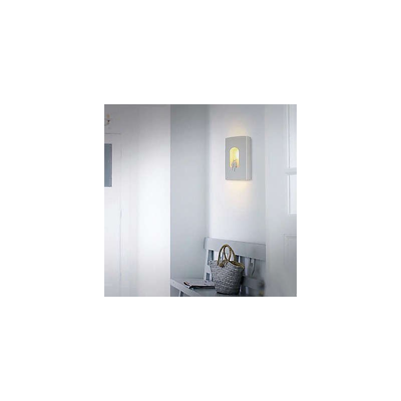 Applique da parete moderna bianca in ceramica con paralume in vetro, 1 lampadina E12/E14