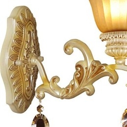 Applique da parete in cristallo e ferro battuto stile europeo per camera da letto