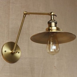 Applique da parete industriale americana Max in ottone antico oro