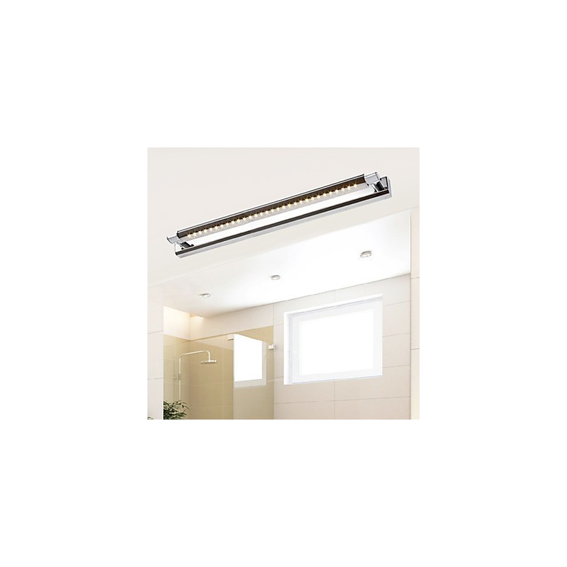 Applique da bagno LED moderna contemporanea in metallo, 7 W, 62 cm