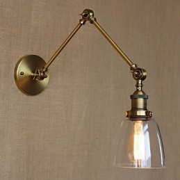 Applique da parete vintage retrò per camera da letto, lobby hotel, comodino, stile rustico/lodge, bronzo decorativo
